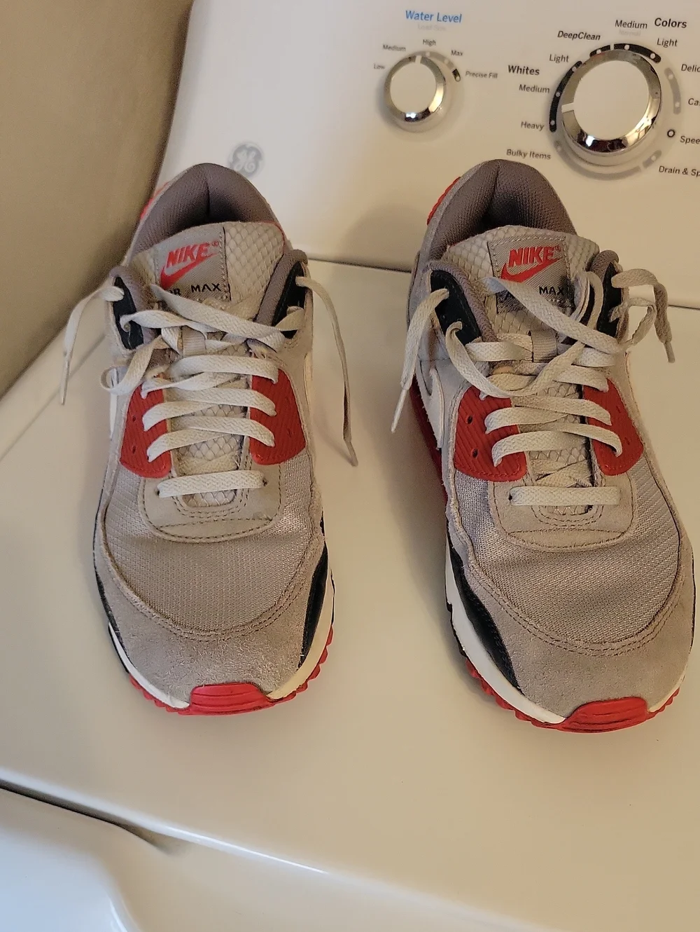 Mens Nike Air Max 90 Grey Red Blue Size 12 Used No Box!